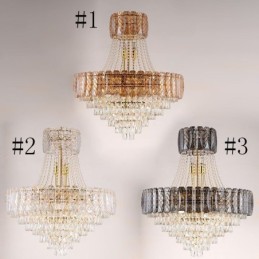 Lámpara colgante de cristal moderna, lámpara de techo redonda