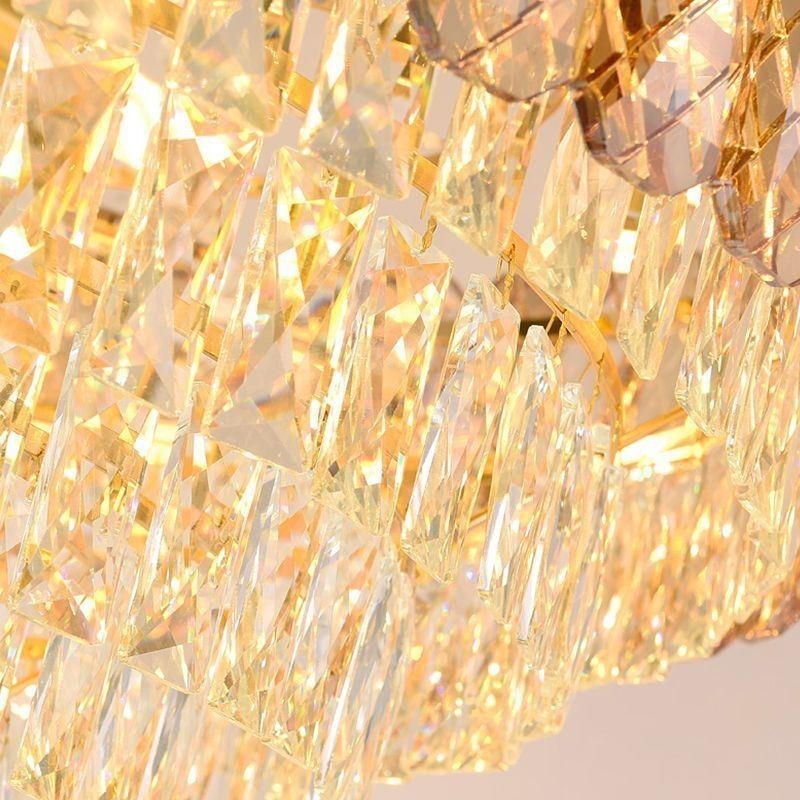 Lámpara colgante de cristal moderna, lámpara de techo redonda