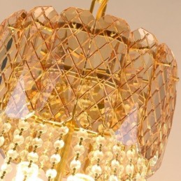 Lámpara colgante de cristal moderna, lámpara de techo redonda