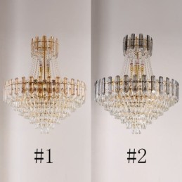 Lámpara colgante de cristal moderna, lámpara de techo redonda