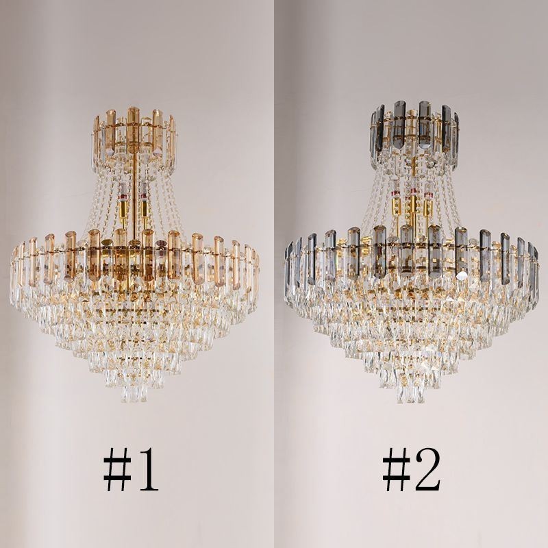 Lámpara colgante de cristal moderna, lámpara de techo redonda