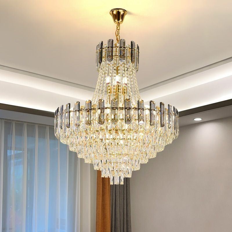 Lámpara colgante de cristal moderna, lámpara de techo redonda