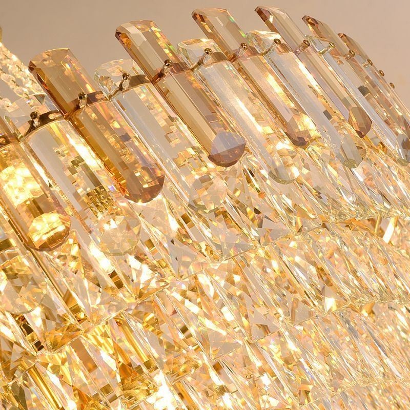 Lámpara colgante de cristal moderna, lámpara de techo redonda