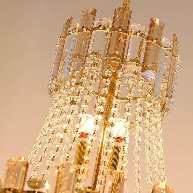 Lámpara colgante de cristal moderna, lámpara de techo redonda