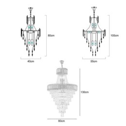 Lámpara de techo cónica colgante de cristal moderna
