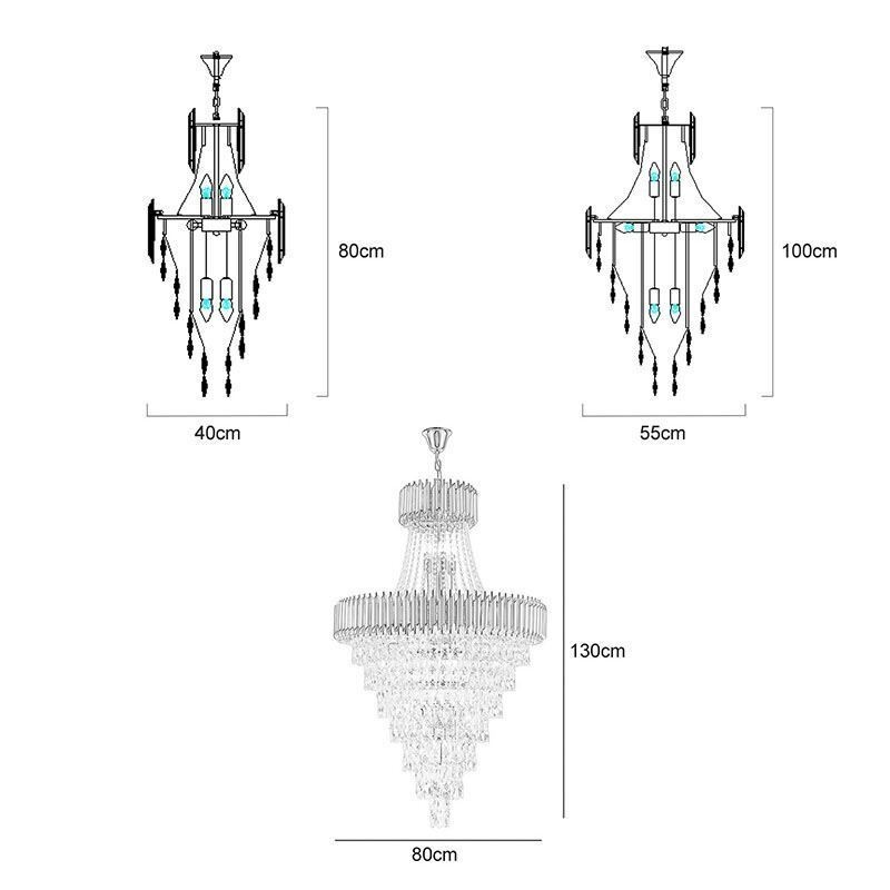 Lámpara de techo cónica colgante de cristal moderna
