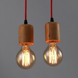 Lámpara de araña estilo mini moderna contemporánea de madera de bambú