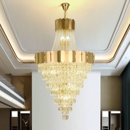 Lámpara colgante cónica de cristal europea