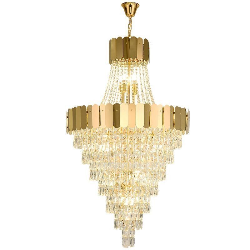 Lámpara colgante cónica de cristal europea
