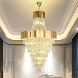 Lámpara colgante cónica de cristal europea