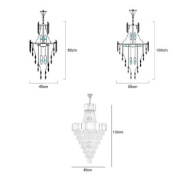 Lámpara colgante cónica de cristal europea