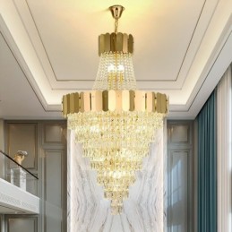 Lámpara colgante cónica de cristal europea