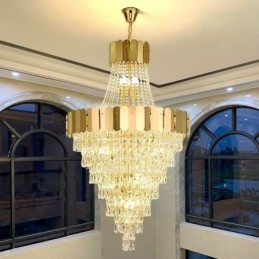 Lámpara colgante cónica de cristal europea