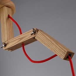 Lámpara de araña estilo mini moderna contemporánea de madera de bambú