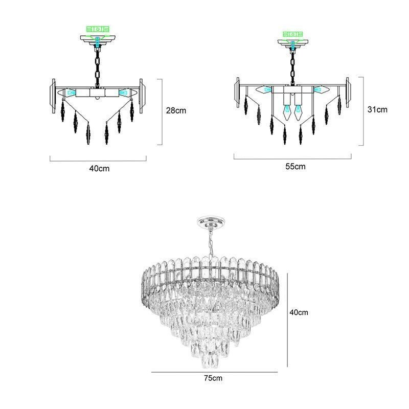 Lámpara colgante de cristal moderna, accesorio de iluminación de techo