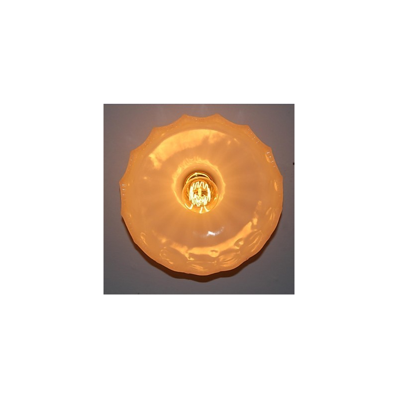 Lámpara de techo retro de una cabeza con forma de loto en cristal de imitación de jade