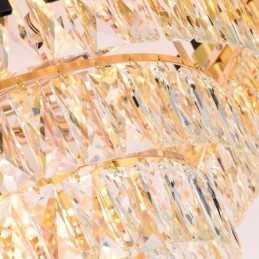 Lámpara colgante de cristal de lujo, iluminación de techo redonda