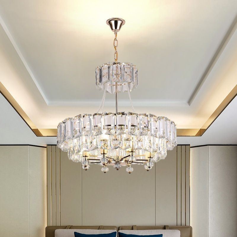 Lámpara colgante de cristal blanco, luces de techo modernas, luces colgantes