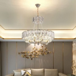Lámpara colgante de cristal blanco, luces de techo modernas, luces colgantes