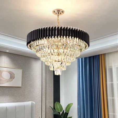 Lámpara colgante de cristal de lujo, luz de techo, 6, 9 y 12 luces Lámpara colgante de cristal de lujo, luz de techo, 6, 9 y 12 luces