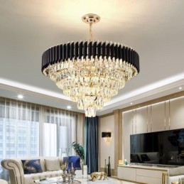 Lámpara colgante de cristal de lujo, luz de techo, 6, 9 y 12 luces