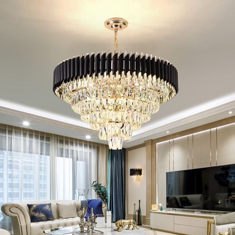 Lámpara colgante de cristal de lujo, luz de techo, 6, 9 y 12 luces