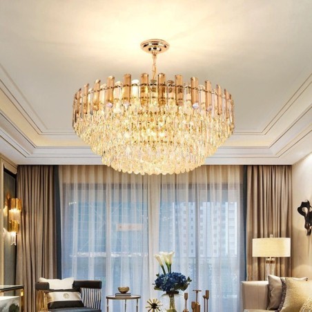 Lámpara colgante europea moderna de cristal K9. Lámpara colgante europea moderna de cristal K9.