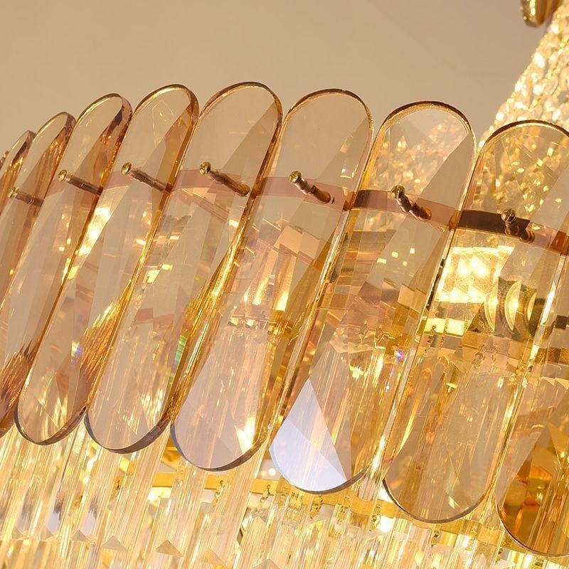 Lámpara colgante de cristal europea, lámpara de techo contemporánea