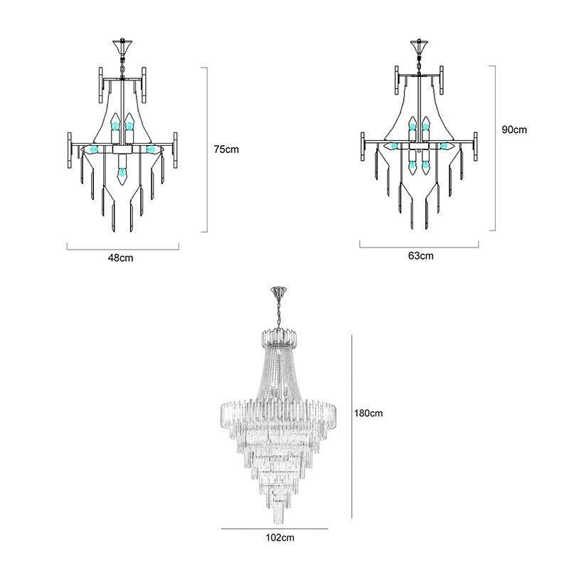 Preciosa lámpara colgante de cristal para techo