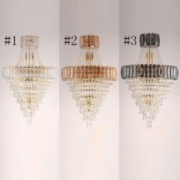 Lámpara colgante de cristal moderna y elegante, lámpara de techo cónica