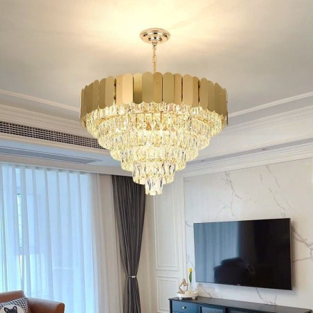 Lámpara de techo cónica colgante de cristal moderna y elegante Lámpara de techo cónica colgante de cristal moderna y elegante