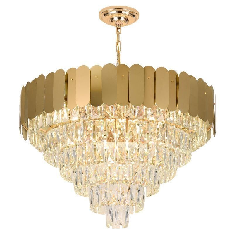 Lámpara de techo cónica colgante de cristal moderna y elegante