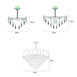 Lámpara de techo cónica colgante de cristal moderna y elegante