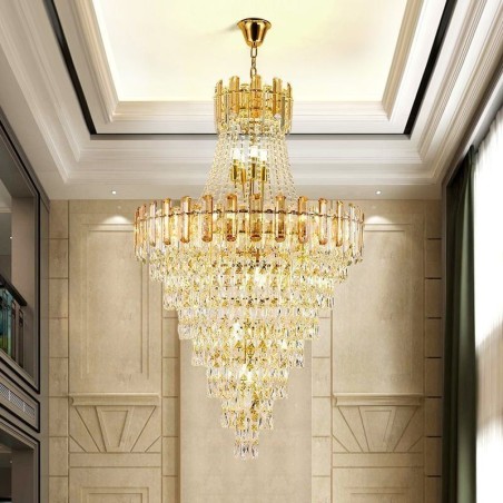Lámpara colgante de cristal moderna y elegante, lámpara colgante cónica Lámpara colgante de cristal moderna y elegante, lámpara colgante cónica