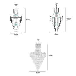 Lámpara colgante de cristal moderna y elegante, lámpara colgante cónica