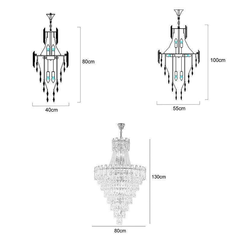 Lámpara colgante de cristal moderna y elegante, lámpara colgante cónica