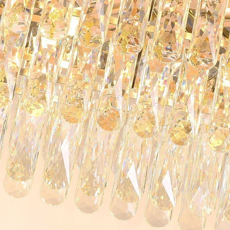 Lámpara colgante de cristal moderna, lámpara de techo ovalada