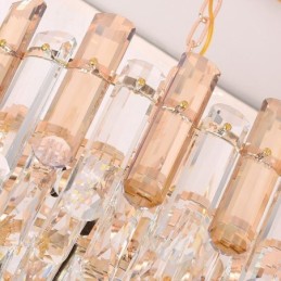 Lámpara colgante de cristal moderna, lámpara de techo ovalada