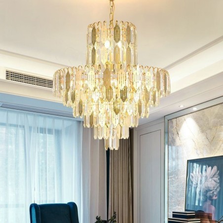 Lámpara colgante de cristal moderna, lámpara de techo contemporánea Lámpara colgante de cristal moderna, lámpara de techo contemporánea