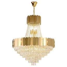 Lámpara colgante de techo moderna de cristal dorado K9