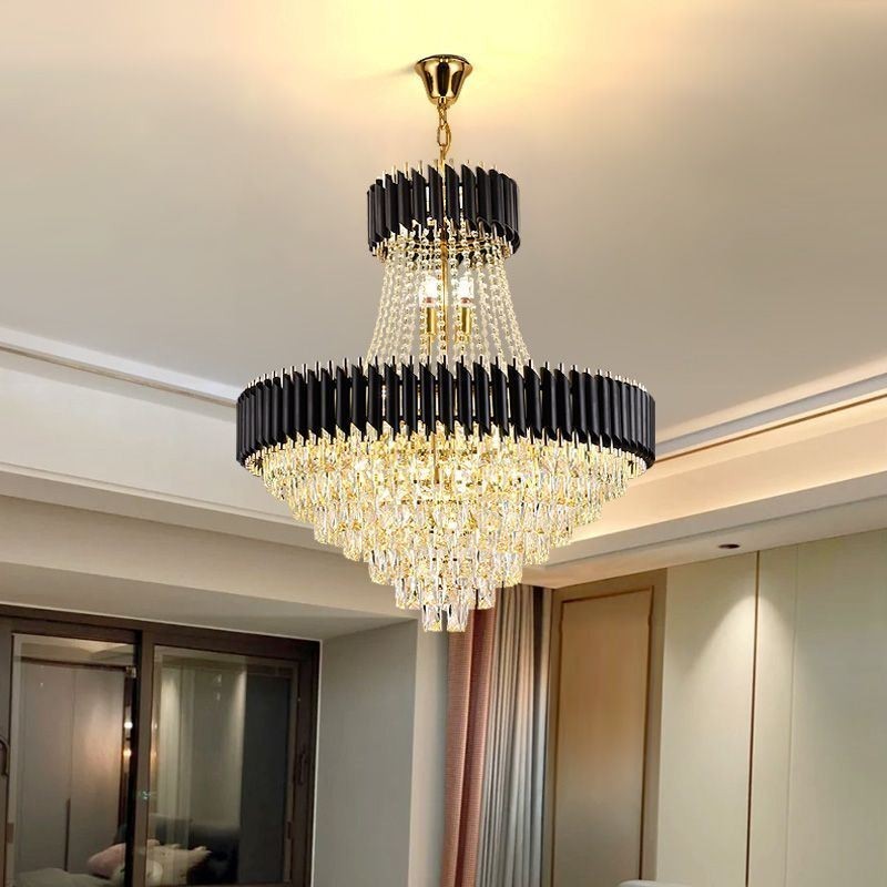 Lámpara colgante de cristal moderna, lámpara de techo redonda, luces colgantes