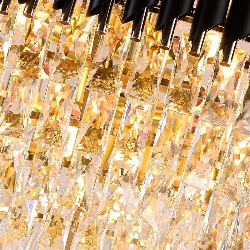 Lámpara colgante de cristal moderna, lámpara de techo redonda, luces colgantes