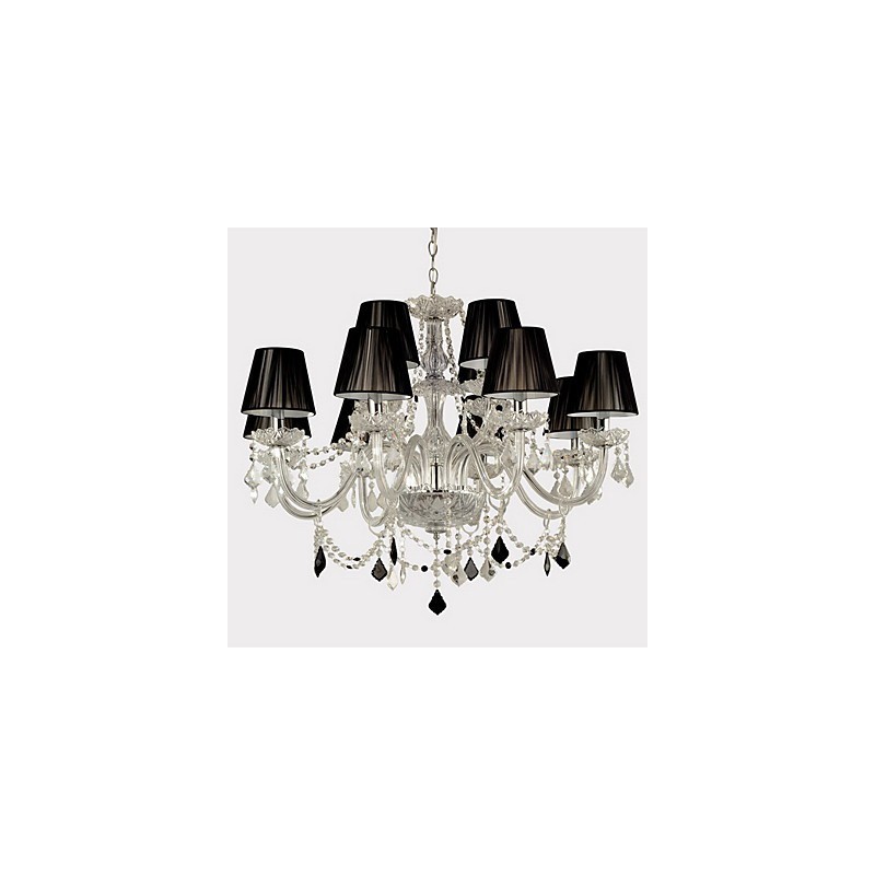 Elegante lámpara de araña de cristal con 12 luces