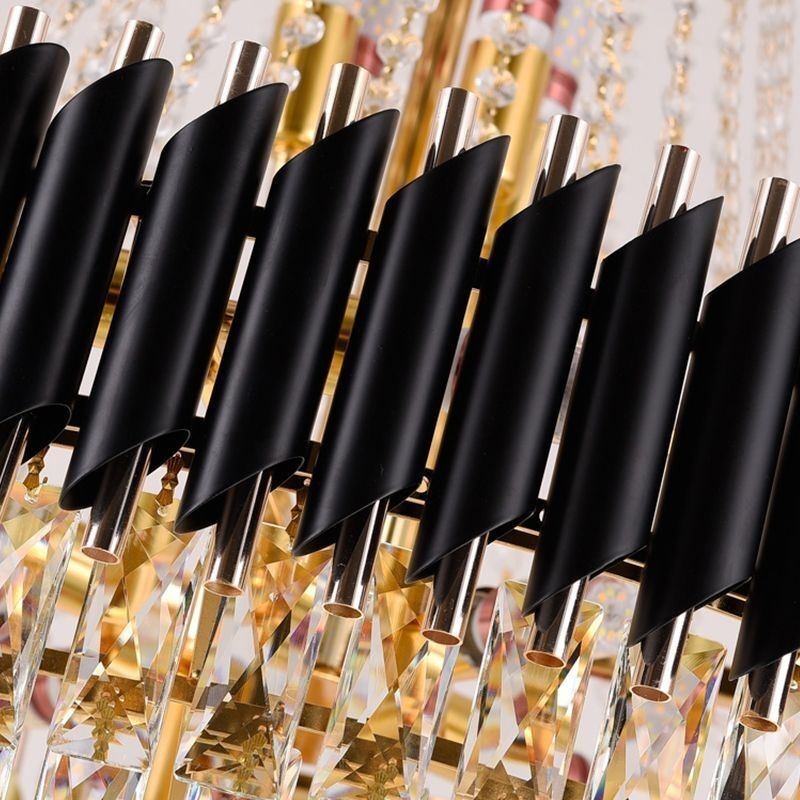 Lámpara colgante de cristal moderna, lámpara de techo redonda, luces colgantes