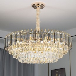 Lámpara colgante de cristal, iluminación de techo de lujo, 12 y 16 luces