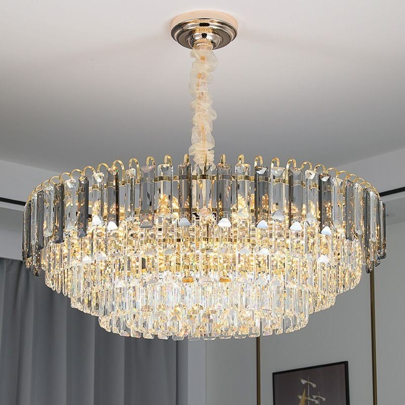 Lámpara colgante de cristal, iluminación de techo de lujo, 12 y 16 luces