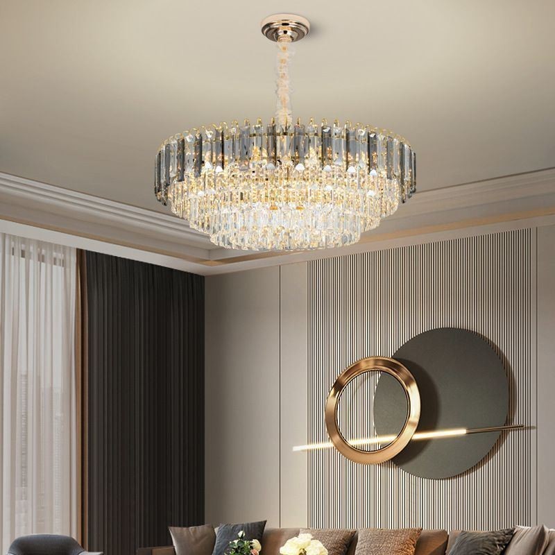 Lámpara colgante de cristal, iluminación de techo de lujo, 12 y 16 luces