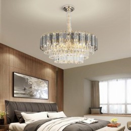 Lámpara colgante de cristal, iluminación de techo de lujo, 12 y 16 luces