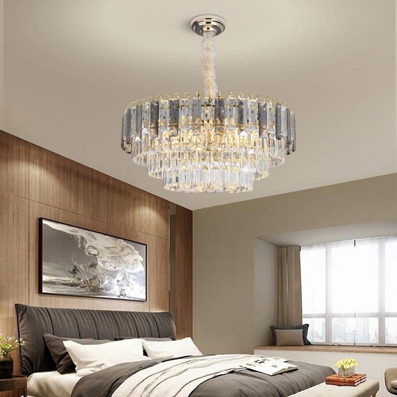 Lámpara colgante de cristal, iluminación de techo de lujo, 12 y 16 luces