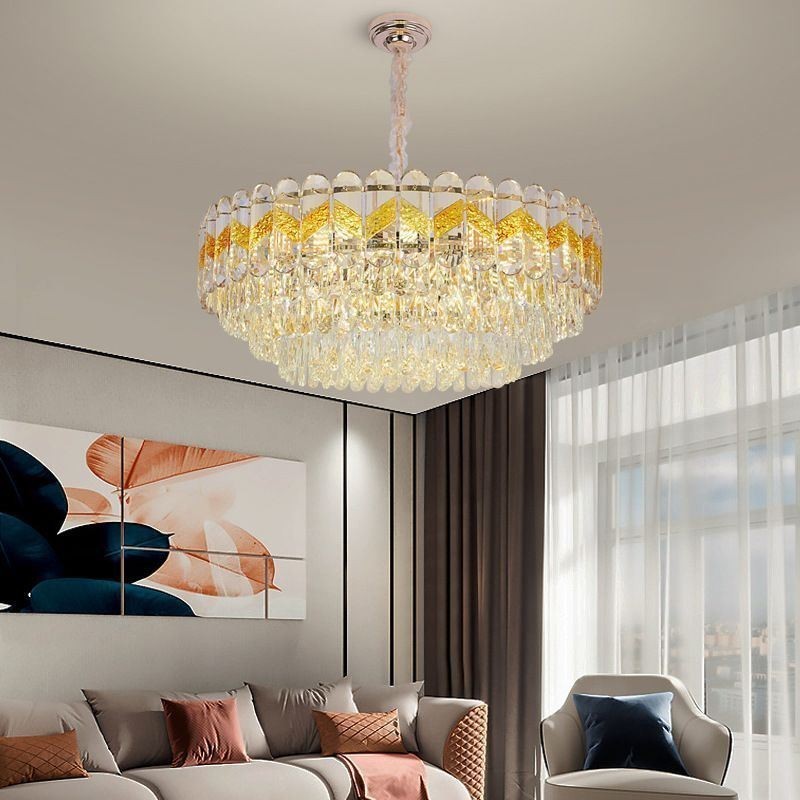 Lámpara colgante de lujo de cristal para techo, 9, 12 y 16 luces
